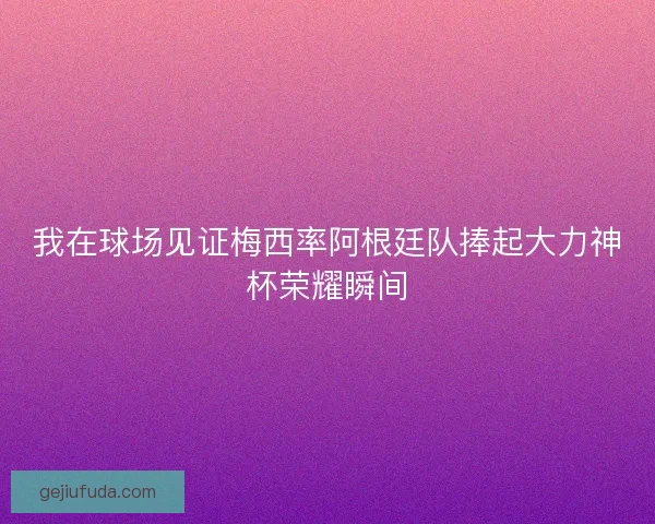我在球场见证梅西率阿根廷队捧起大力神杯荣耀瞬间